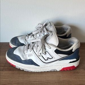 New Balance 550 blue red White Suede Leather Low Top Sneakers men’s size 7